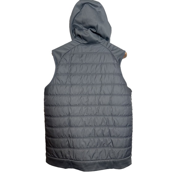 Nike Men's Dri-Fit Gray Grey and Orange Hooded Vest Size Large - Picture 2 of 4